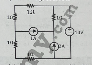 GATE 2010 Electric Circuits Q1 circuit diagram