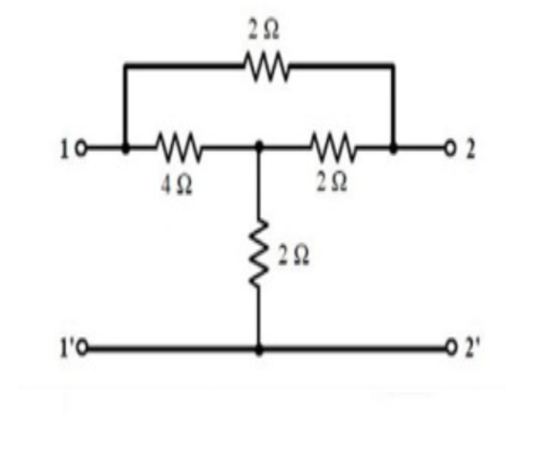 GATE 2019 Electric Circuits Q2 circuit diagram
