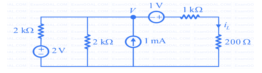 GATE 2023 Electric Circuits Q1 circuit diagram