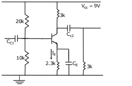 GATE 2008 Analog Electronics Q1 transistor circuit diagram