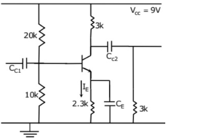 GATE 2008 Analog Electronics Q2 transistor circuit diagram