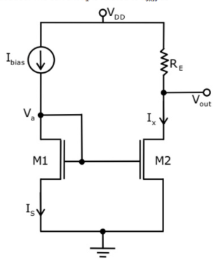 GATE 2008 Analog Electronics Q8 NMOS circuit diagram