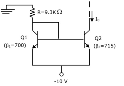 GATE 2010 Analog Electronics Q6 BJT circuit diagram
