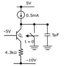 GATE 2011 Analog Electronics Q2 BJT circuit diagram