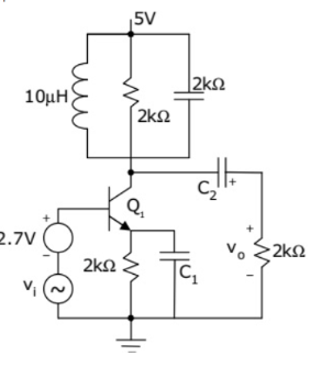 GATE 2011 Analog Electronics Q5 BJT circuit diagram