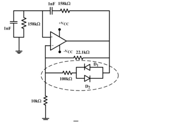 GATE 2016 Analog Electronics Q17 opamp circuit diagram
