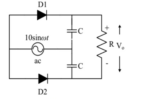 GATE 2016 Analog Electronics Q6 diode circuit diagram