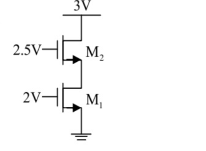 GATE 2017 Analog Electronics Q3 MOSFET circuit diagram