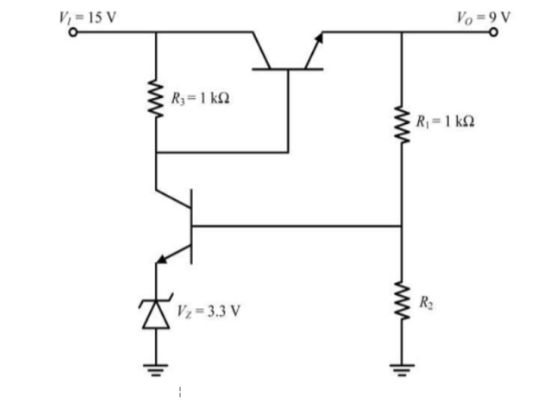 GATE 2020 Analog Electronics Q1 BJT circuit diagram