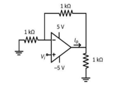 GATE 2020 Analog Electronics Q7 op-amp circuit diagram