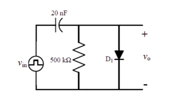 GATE 2021 Analog Electronics Q1 diode circuit diagram