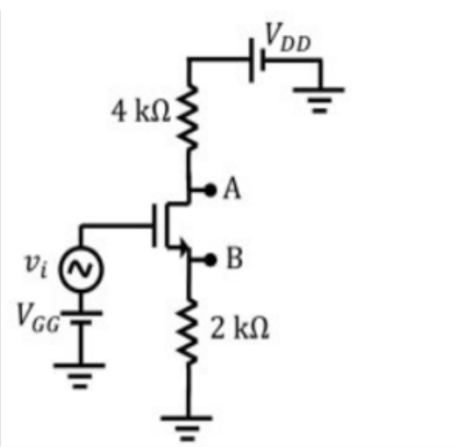 GATE 2022 Analog Electronics Q2 MOSFET circuit diagram