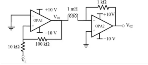 GATE 2024 Analog Electronics Q7 op-amp circuit diagram