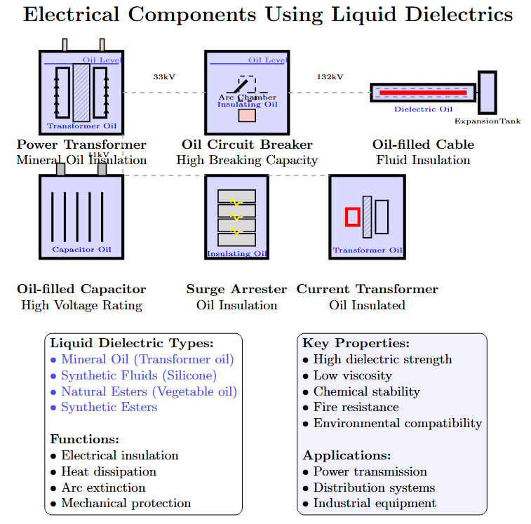 Application of liquid dielectrics in electrical
equipments