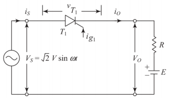 Single-phase half-wave controlled rectifier with RE load