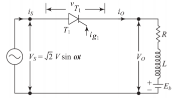 Single-phase half-wave controlled rectifier with RLE load