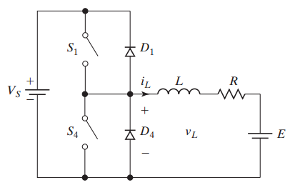Class C two-quadrant chopper circuit combining Q1 motoring and Q2 braking